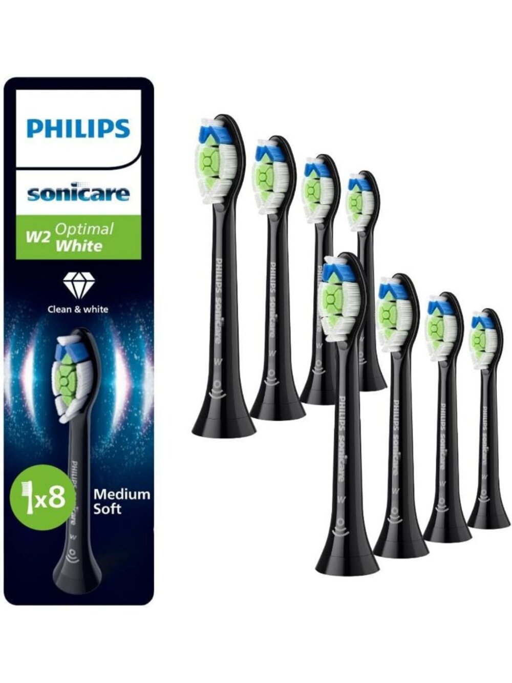 8 Pack Replacement Toothbrush Heads for Optimal Whitening & Plaque Removal